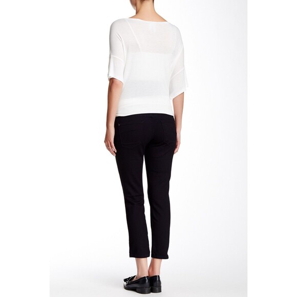 New Womens NWT 185 Designer USA Maternity James Jeans Twiggy Crop Pants 29 Black - Picture 2 of 8